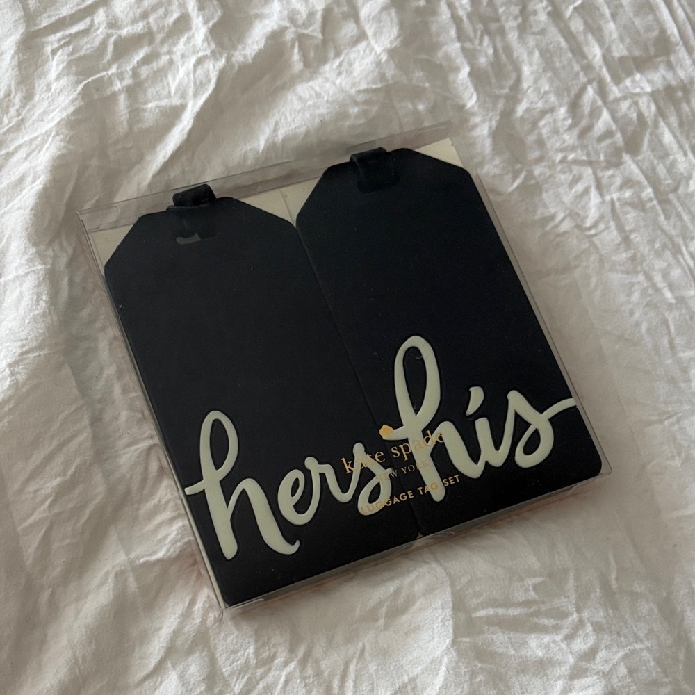 Kate Spade Black and White 'His & Hers’ Luggage Tags